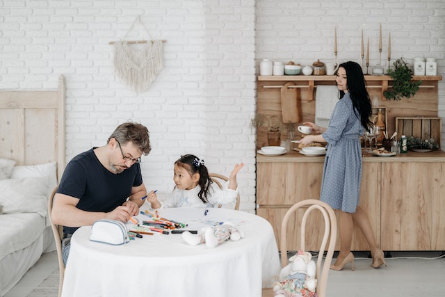 family in kitchen